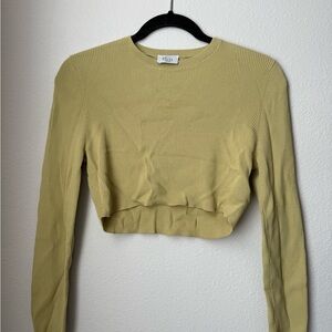 Oh Polly Ribbed long sleeve Crop Top